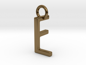 Two way letter pendant - FL LF in Polished Bronze