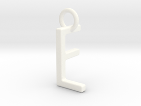 Two way letter pendant - FL LF in White Processed Versatile Plastic