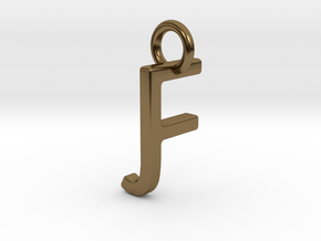 Two way letter pendant - FJ JF in Polished Bronze