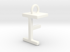 Two way letter pendant - FI IF in White Processed Versatile Plastic