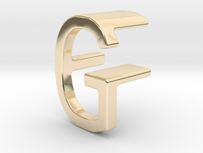 Two way letter pendant - FG GF in 14k Gold Plated Brass