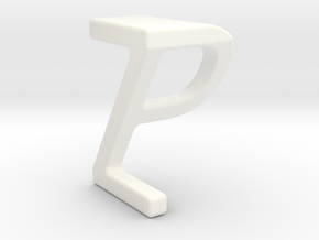 Two way letter pendant - PZ ZP in White Processed Versatile Plastic