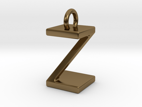 Two way letter pendant - ZZ Z in Polished Bronze