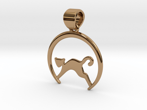Cat Pendant in Polished Brass