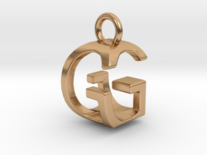 Two way letter pendant - GG G in Polished Bronze