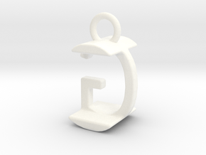 Two way letter pendant - GI IG in White Processed Versatile Plastic