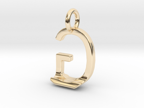 Two way letter pendant - GJ JG in 14k Gold Plated Brass
