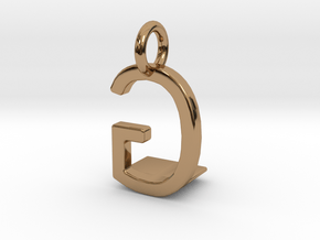 Two way letter pendant - GL LG in Polished Brass