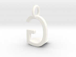 Two way letter pendant - GL LG in White Processed Versatile Plastic