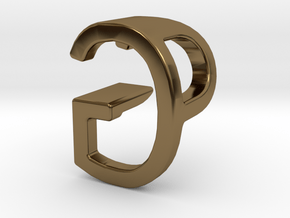 Two way letter pendant - GP PG in Polished Bronze