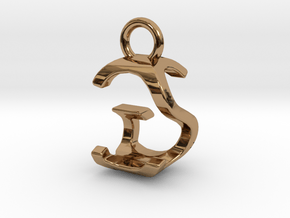 Two way letter pendant - GS SG in Polished Brass