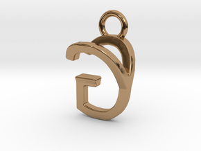 Two way letter pendant - GY YG in Polished Brass