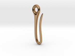 Fish hook key chain in Polished Brass