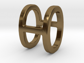 Two way letter pendant - HO OH in Polished Bronze