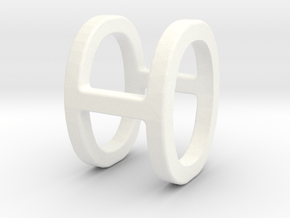 Two way letter pendant - HO OH in White Processed Versatile Plastic