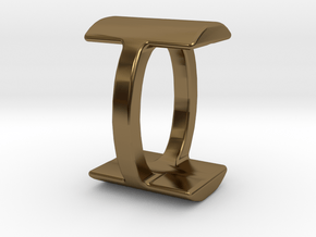 Two way letter pendant - IO OI in Polished Bronze