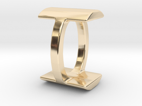 Two way letter pendant - IO OI in 14k Gold Plated Brass