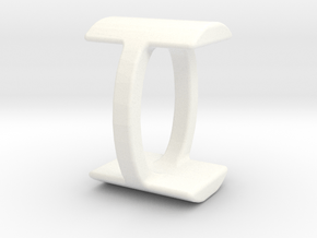 Two way letter pendant - IO OI in White Processed Versatile Plastic