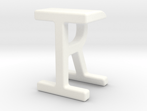 Two way letter pendant - IR RI in White Processed Versatile Plastic