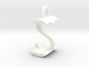 Two way letter pendant - IS SI in White Processed Versatile Plastic