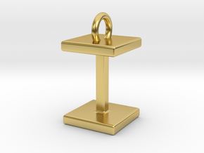 Two way letter pendant - II I in Polished Brass