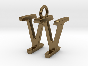 Two way letter pendant - IW WI in Polished Bronze