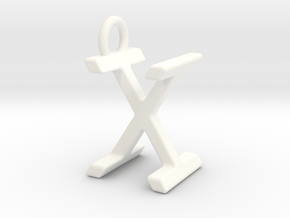 Two way letter pendant - IX XI in White Processed Versatile Plastic