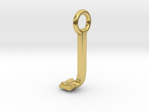 Two way letter pendant - JJ J in Polished Brass