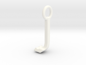 Two way letter pendant - JJ J in White Processed Versatile Plastic