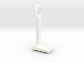Two way letter pendant - JL LJ in White Processed Versatile Plastic