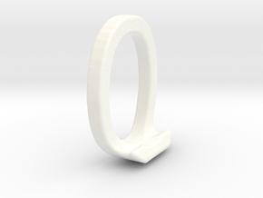 Two way letter pendant - JO OJ in White Processed Versatile Plastic