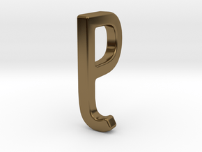 Two way letter pendant - JP PJ in Polished Bronze