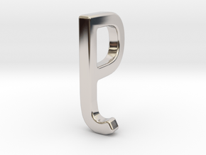 Two way letter pendant - JP PJ in Rhodium Plated Brass