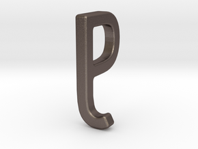 Two way letter pendant - JP PJ in Polished Bronzed Silver Steel