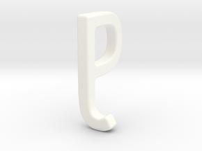 Two way letter pendant - JP PJ in White Processed Versatile Plastic