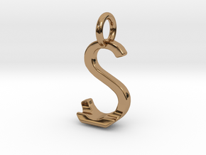 Two way letter pendant - JS SJ in Polished Brass