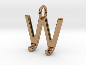 Two way letter pendant - JW WJ in Polished Brass