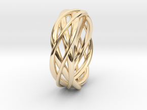 Mobius ring braid  in 14k Gold Plated Brass: 8 / 56.75