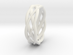 Mobius ring braid  in White Natural Versatile Plastic: 8 / 56.75