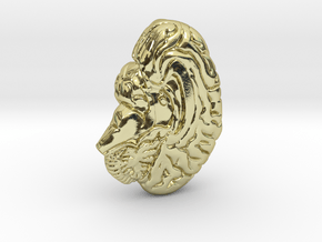 Anatomical Brain Pendant in 18k Gold Plated Brass