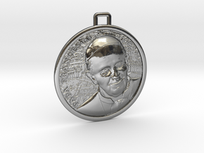 Papa Medal in Fine Detail Polished Silver