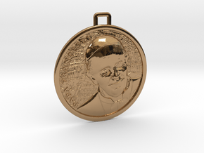 Papa Medal in Polished Brass