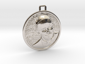 Papa Medal in Rhodium Plated Brass