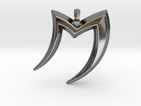 M in Fine Detail Polished Silver