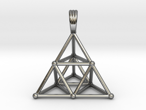 TETRAHEDRON (stage 2) PENDANT in Fine Detail Polished Silver
