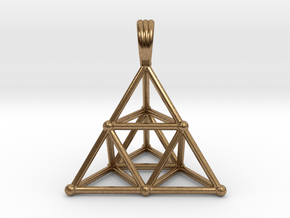 TETRAHEDRON (stage 2) PENDANT in Natural Brass