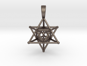 MERKABAH (pendant) in Polished Bronzed Silver Steel