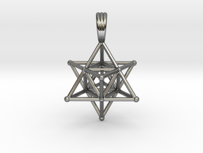 MERKABAH (pendant) in Fine Detail Polished Silver