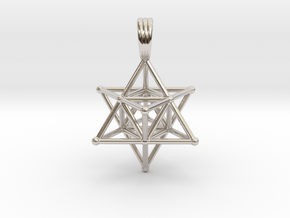 MERKABAH (pendant) in Rhodium Plated Brass