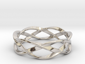 Weave Ring (Small) in Rhodium Plated Brass